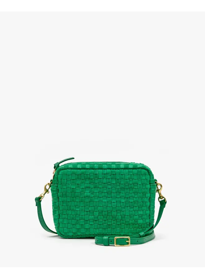 Midi Sac - Leather & Suede Woven Checker - Grass
