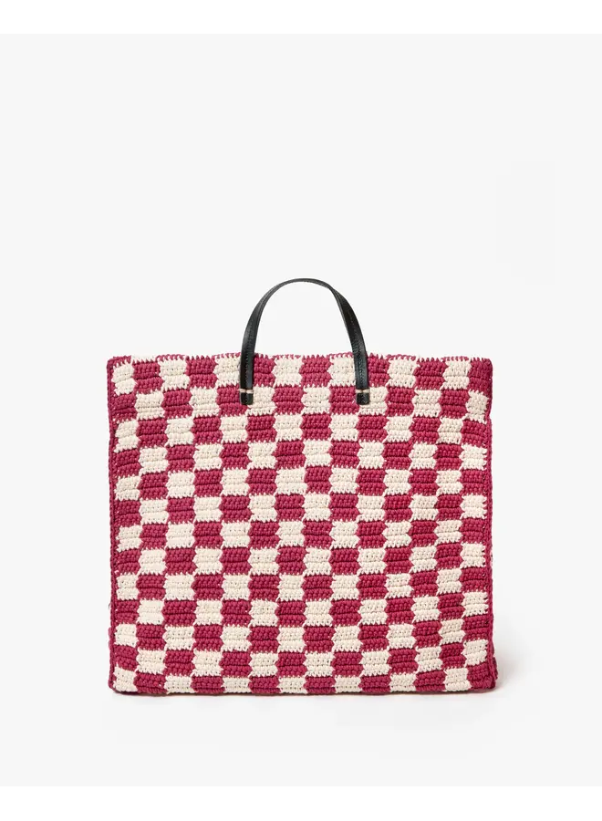 Summer Simple Tote - Crochet Checker - Plummy/Cream