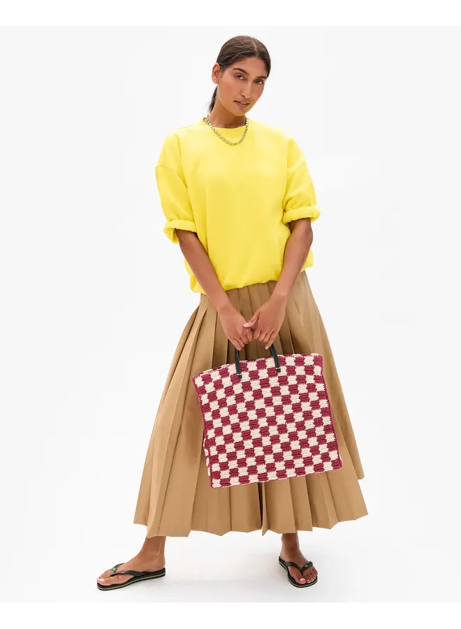 Summer Simple Tote - Crochet Checker - Plummy/Cream