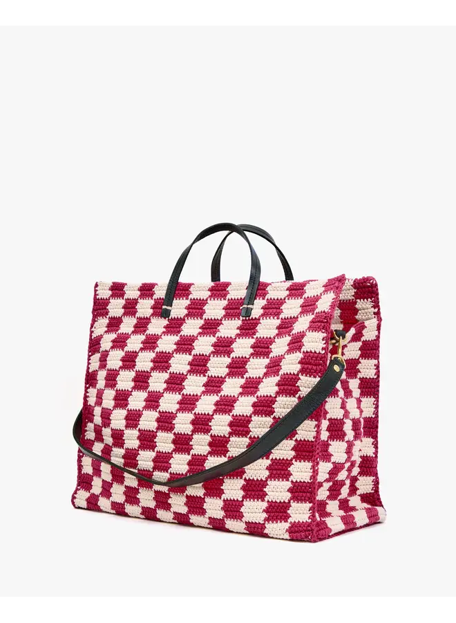 Summer Simple Tote - Crochet Checker - Plummy/Cream