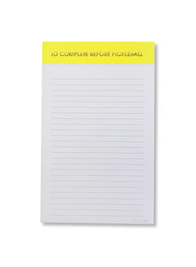 To Complete Before Pickleball Notepad