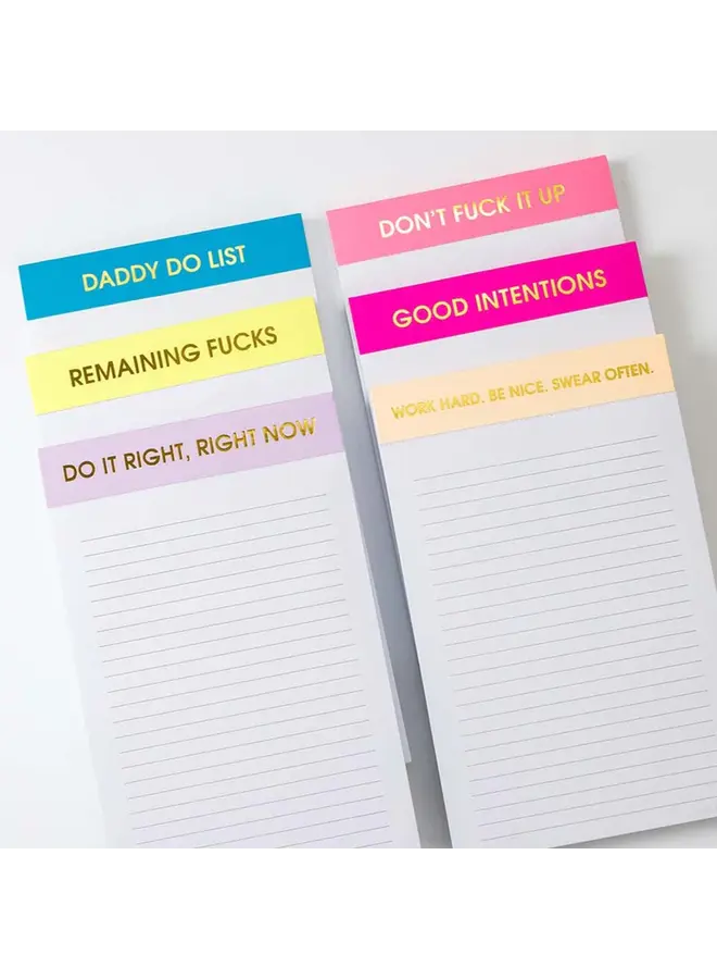 Work Hard, Be Nice, Swear Often Notepad