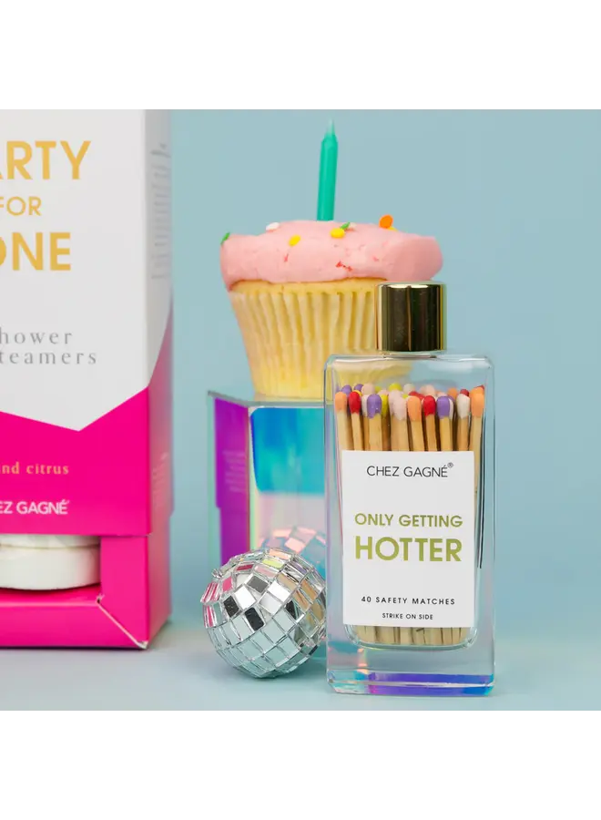 Only Getting Hotter Glass Bottle Matches (Rainbow)