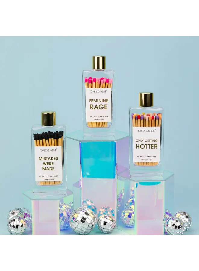 Only Getting Hotter Glass Bottle Matches (Rainbow)