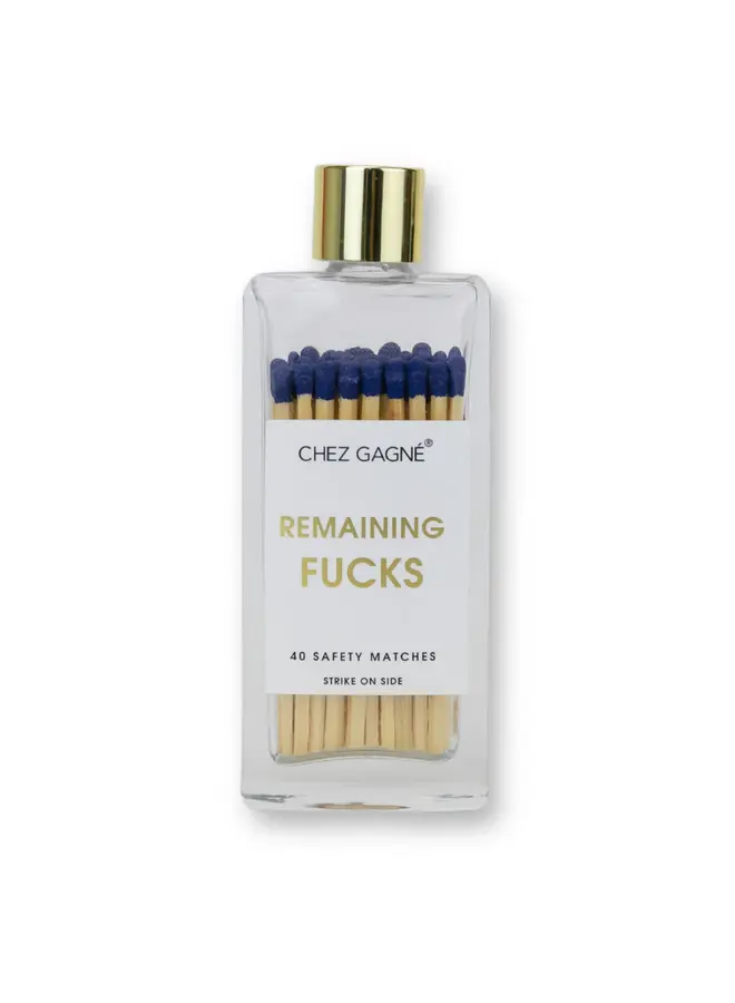 Remaining Fucks Glass Bottle Matches (Navy)