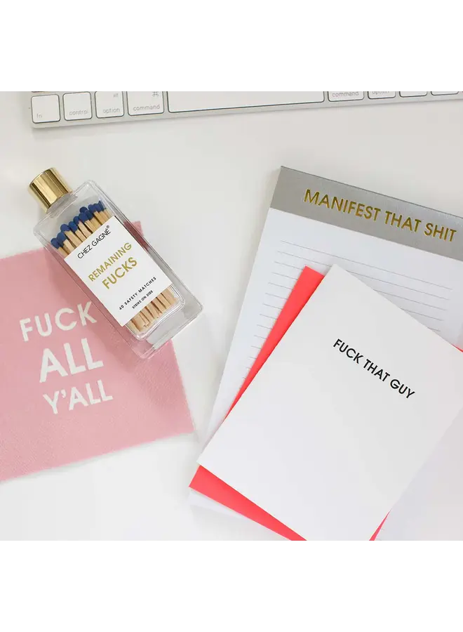 Remaining Fucks Glass Bottle Matches (Navy)