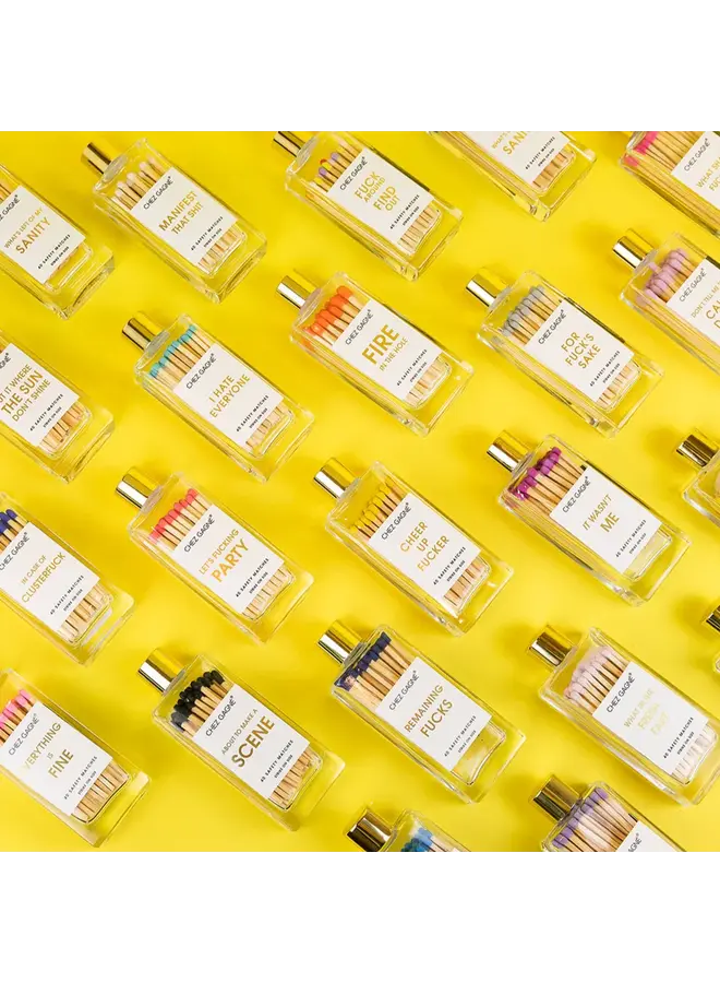 Remaining Fucks Glass Bottle Matches (Navy)