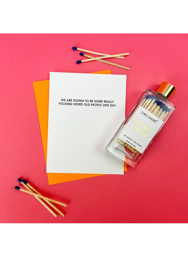 Remaining Fucks Glass Bottle Matches (Navy)