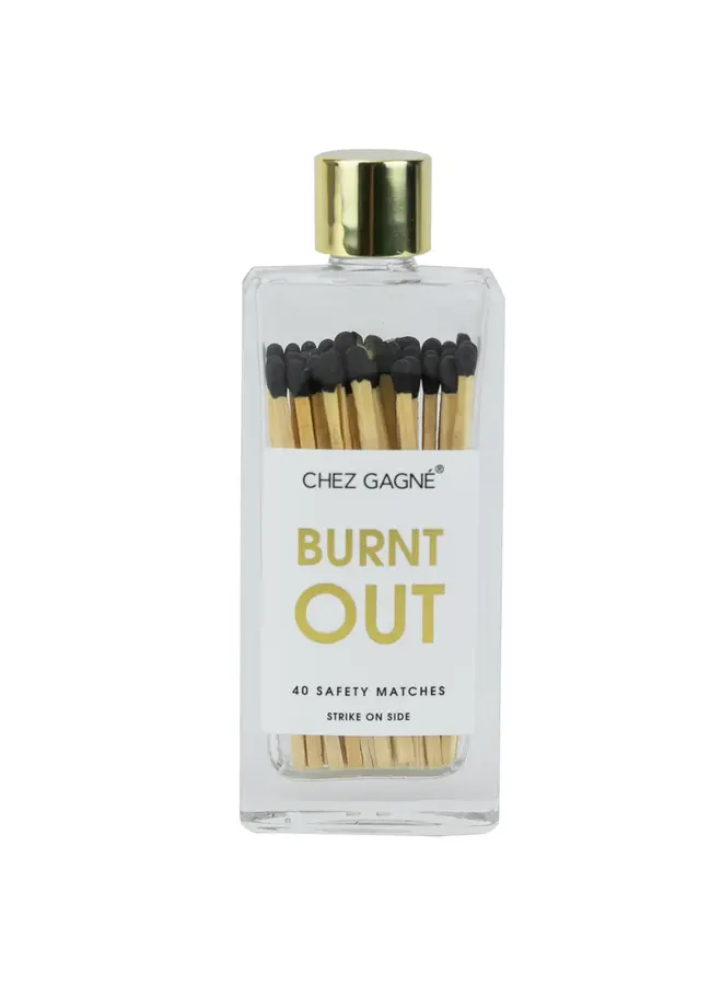 Burnt Out Glass Bottle Matches (Black)