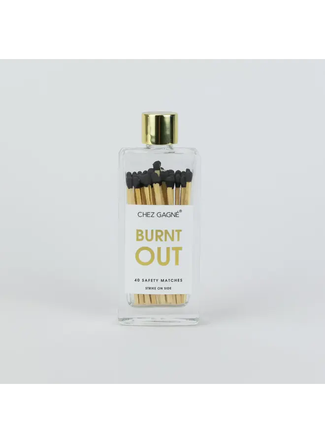 Burnt Out Glass Bottle Matches (Black)