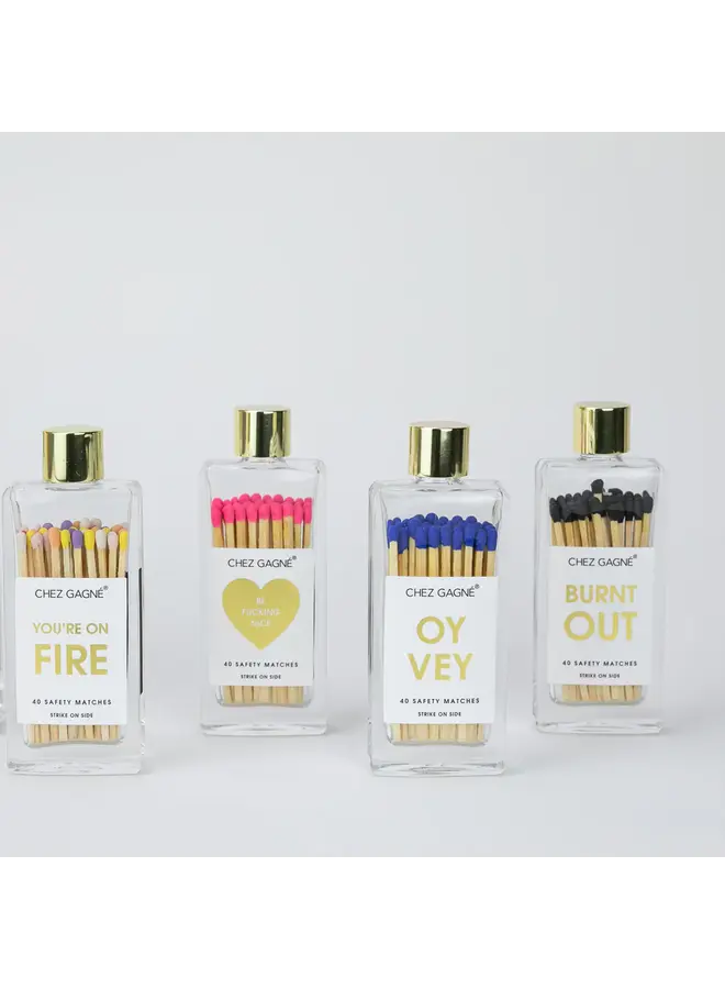 Burnt Out Glass Bottle Matches (Black)