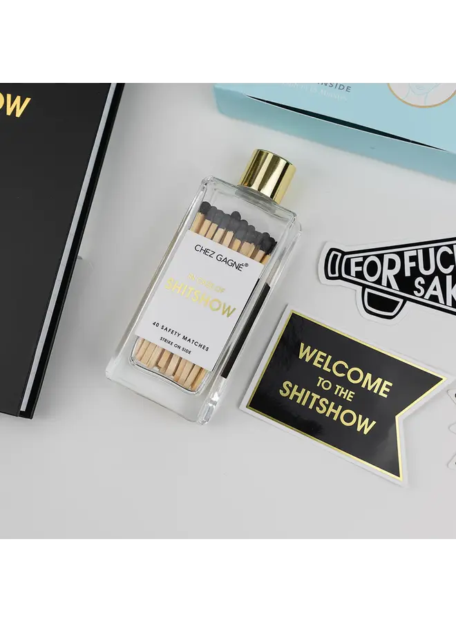 In Case of Shitshow Glass Bottle Matches (Black)