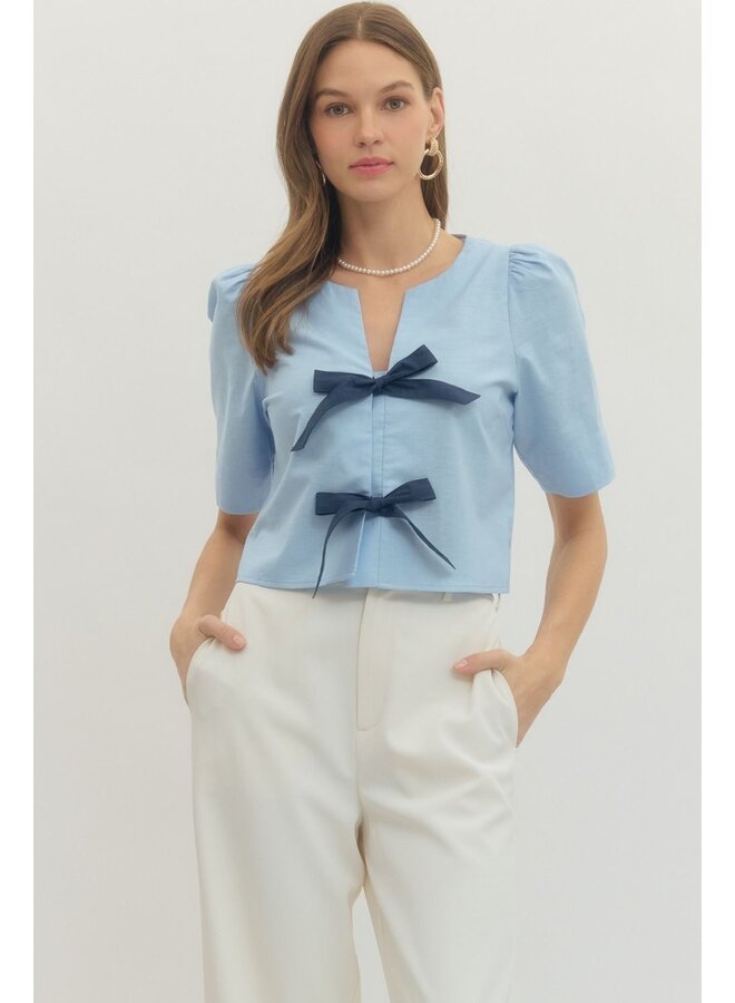 Bow Front Blouse -
