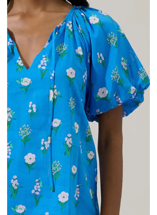 Jazleen Floral Balloon Sleeve Top -