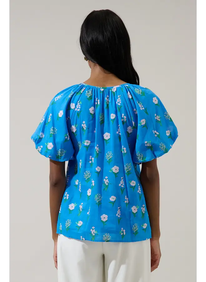 Jazleen Floral Balloon Sleeve Top -