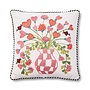Pink Check Hearts Bouquet Throw Pillow