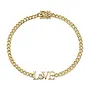 14K Yellow Gold/Diamond Heart Bezel LOVE Bracelet (.13ct)