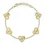 14K Yellow Gold Diamond Bezel Ribbed Heart Bracelet (.10ct)