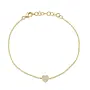 14K Yellow Gold and Diamond Pave Heart Bracelet (.04ct)