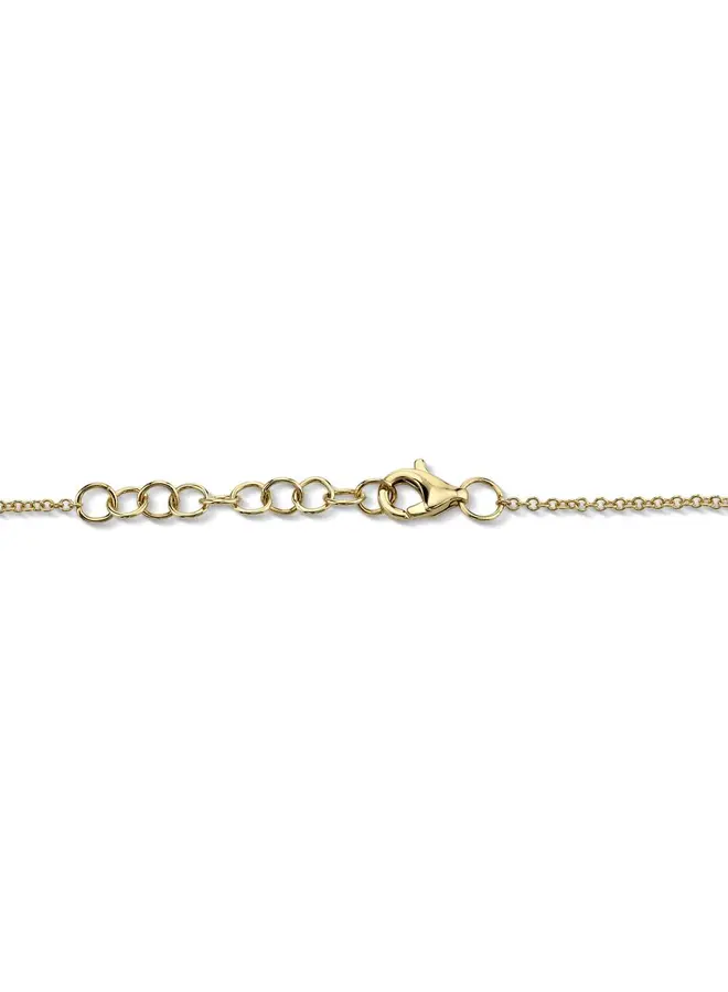 14K Yellow Gold and Diamond Pave Heart Bracelet (.04ct)