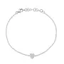 14K White Gold and Diamond Pave Heart Bracelet (.04ct)