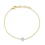 14K Two Tone Diamond Pave Heart Bracelet (0.04ct)