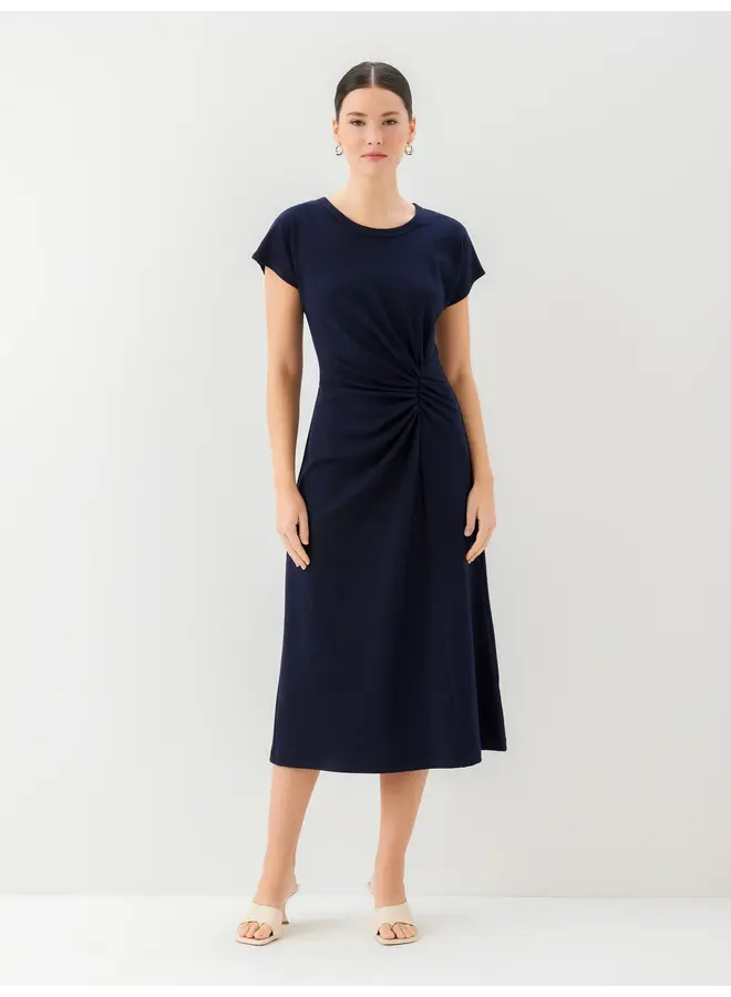Aveline Side-Twist Midi Dress