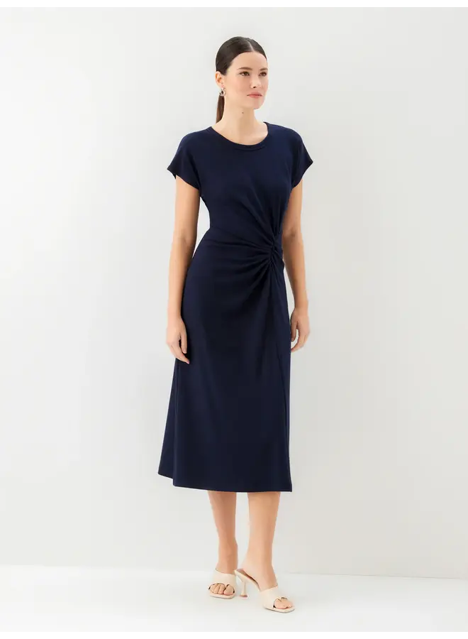 Aveline Side-Twist Midi Dress
