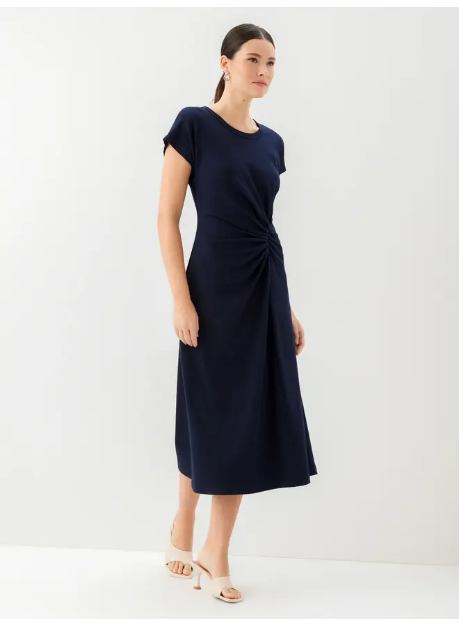 Aveline Side-Twist Midi Dress