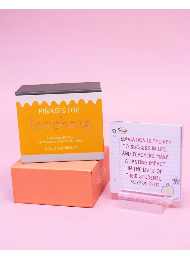 Phrases for Teachers Encouraging Desk Card Set