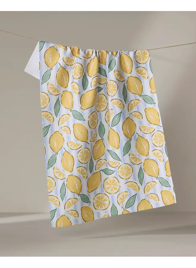 Sour Lemon Stripes Tea Towel