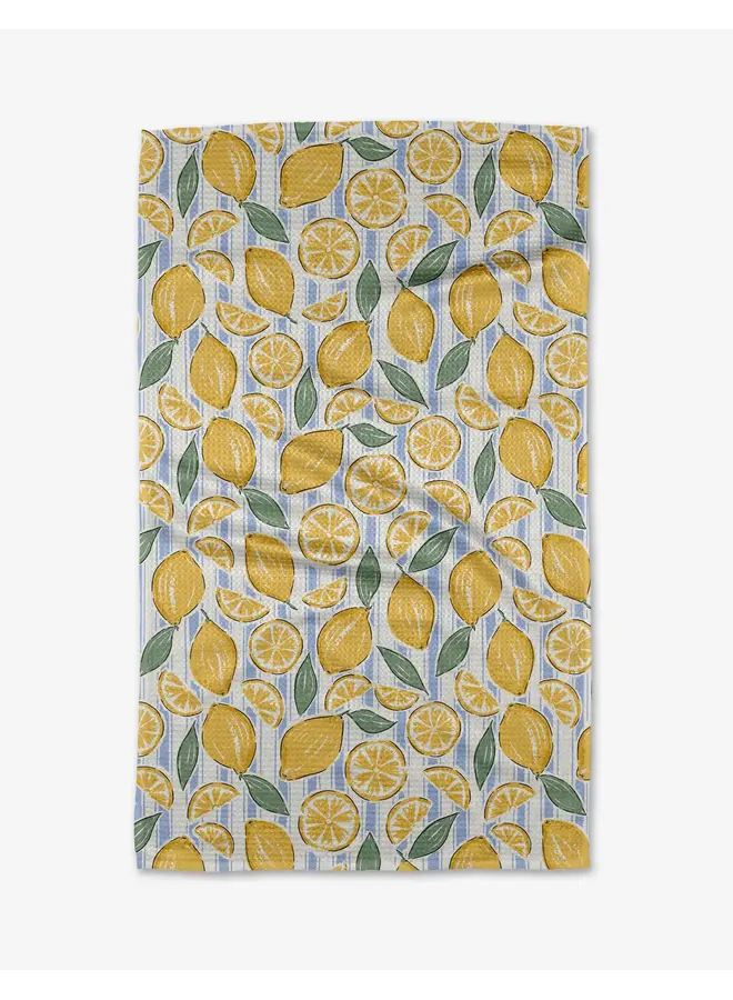 Sour Lemon Stripes Tea Towel
