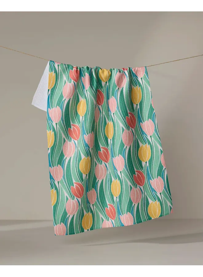 Tranquil Tulips Tea Towel
