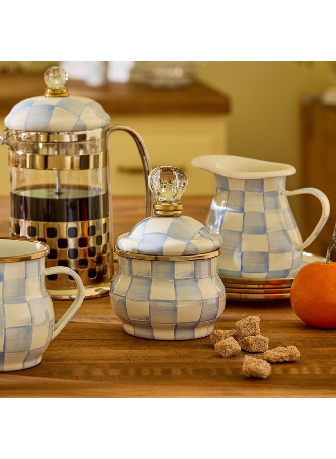 Sky Check Lidded Sugar Bowl