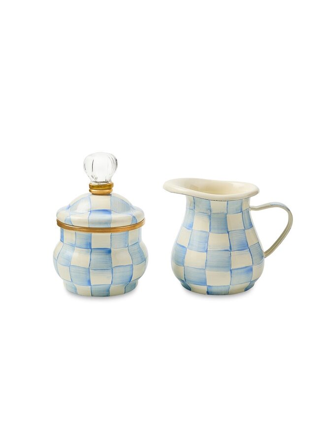 Sky Check Lidded Sugar Bowl