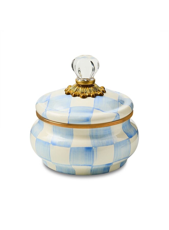 Sky Check Squashed Pot