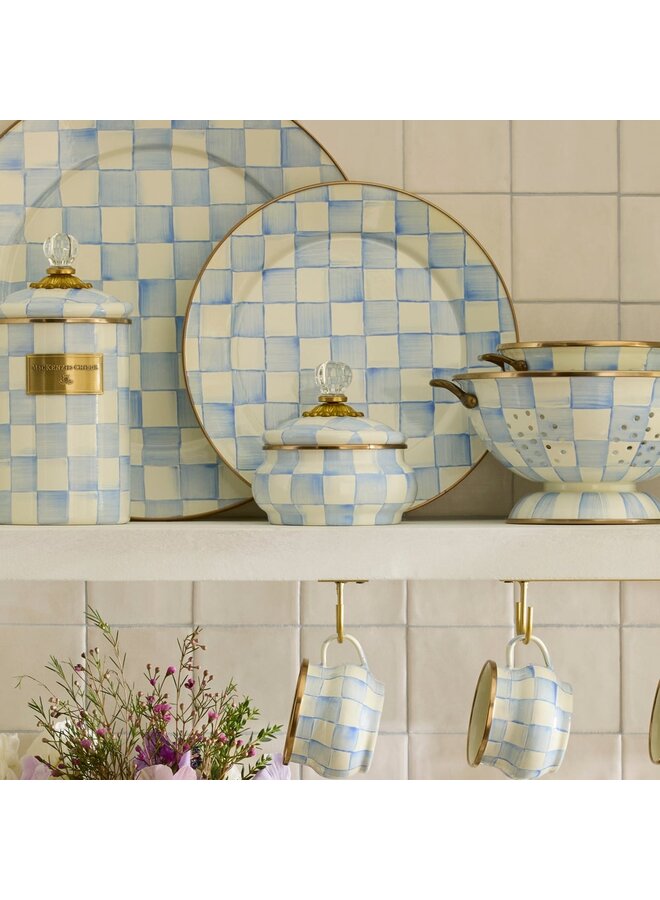 Sky Check Squashed Pot