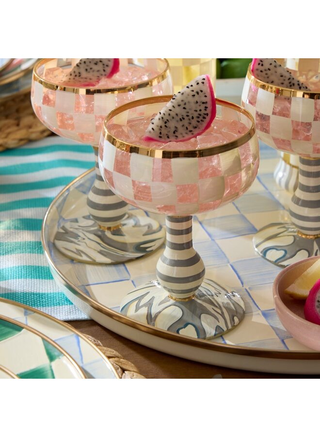 Sky Check Round Tray