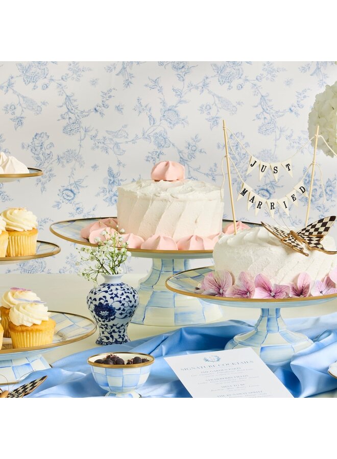 Sky Check Large Pedestal Platter