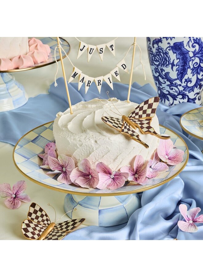 Sky Check Small Pedestal Platter