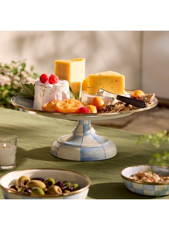 Sky Check Small Pedestal Platter