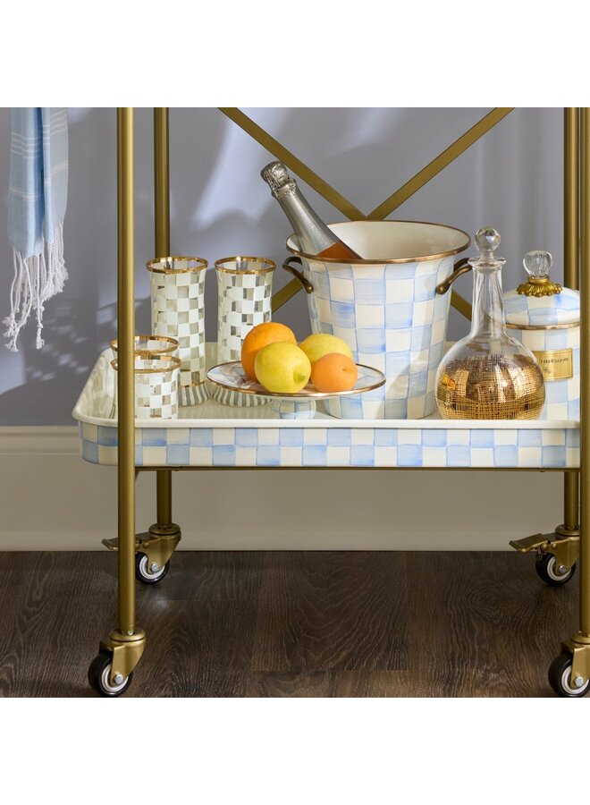 Sky Check Mini Pedestal Platter