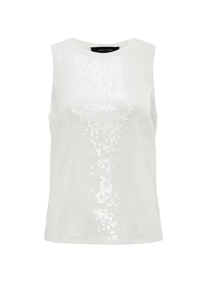 Summer Shine Sequin Shell - White