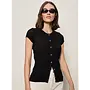 Soft Focus Ribbed Top - Black