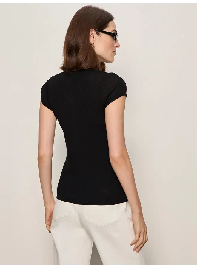 Soft Focus Ribbed Top - Black