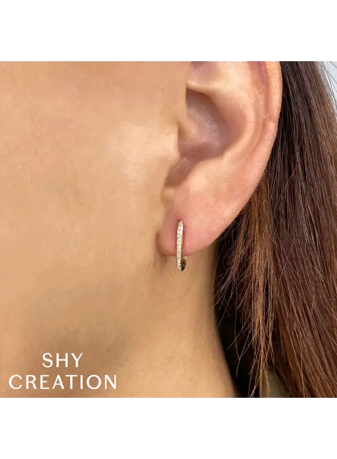 14K Yellow Gold/Diamond Oval Hoop (.08ct)