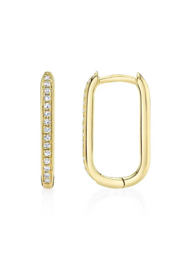 14K Yellow Gold/Diamond Oval Hoop (.08ct)