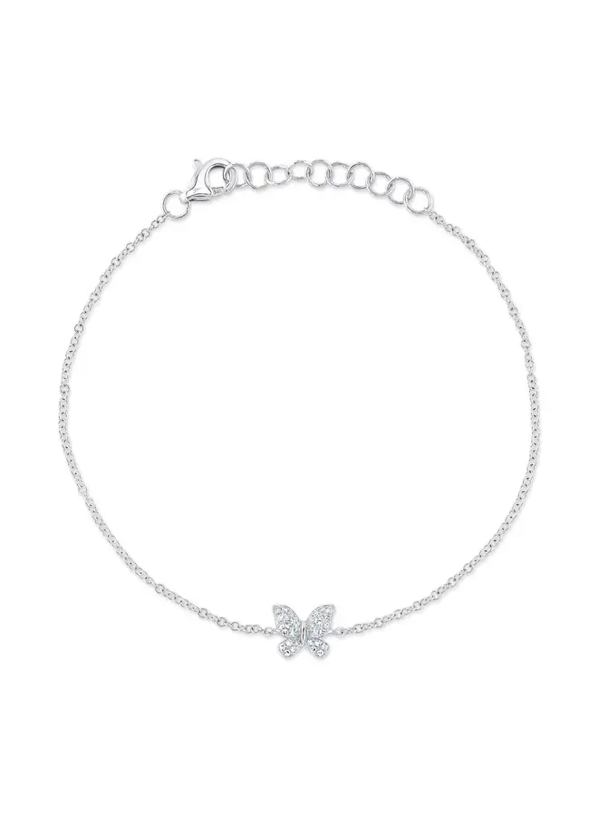 14K WG/Diamond Butterfly Bracelet (.08ct)