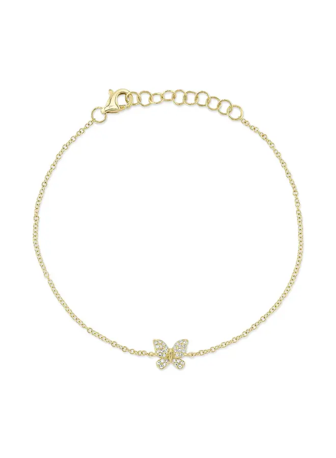 14K YG/Diamond Butterfly Bracelet (.08ct)