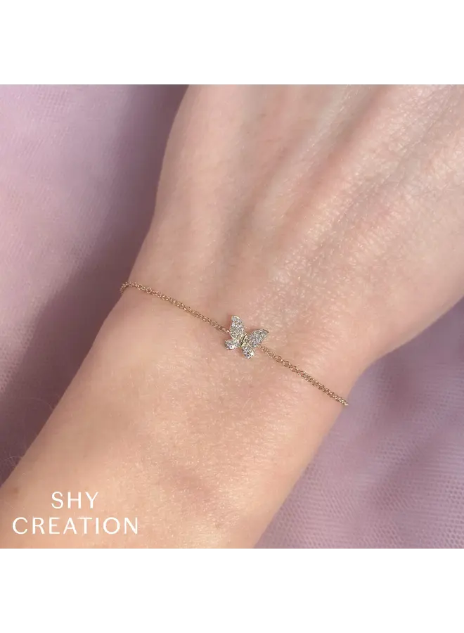14K YG/Diamond Butterfly Bracelet (.08ct)